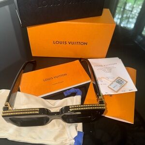 Louis Vuitton Black and Gold Sunglasses